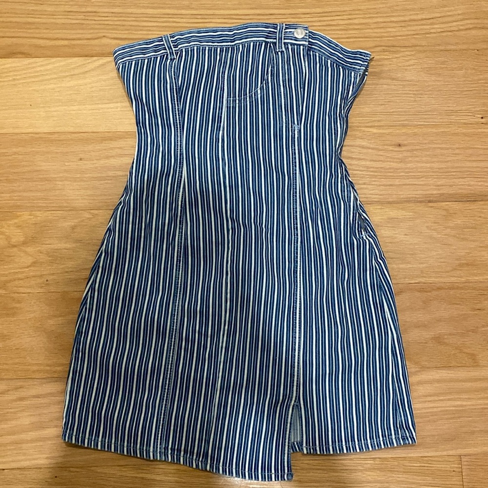 ZARA blue and white striped dress